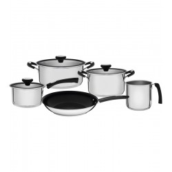 Jogo Panelas 5 Pecas Aço Inox Solar Com Silicone